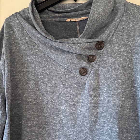 Soft Surroundings Blue Cowl Neck Top - Picture 4 of 7